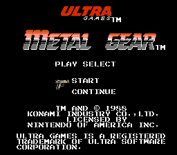 Metal Gear - Personal Area Network Title Screen